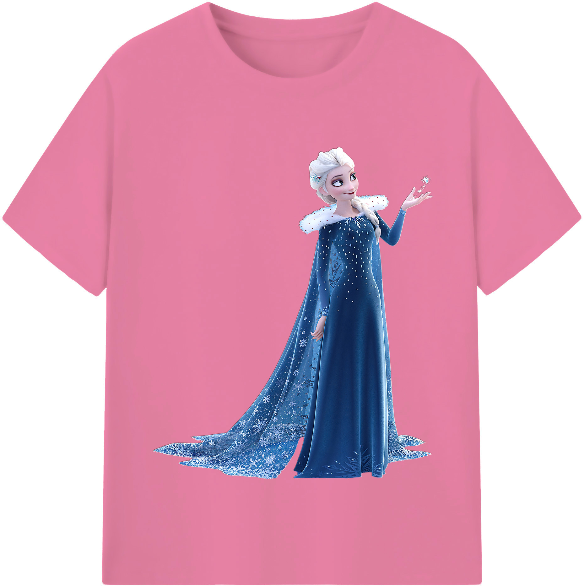 （画像用） アナと雪の女王 アンナ エルサ Frozen Anna Elsa 綿100％半袖Tシャツ（フロントプリント）